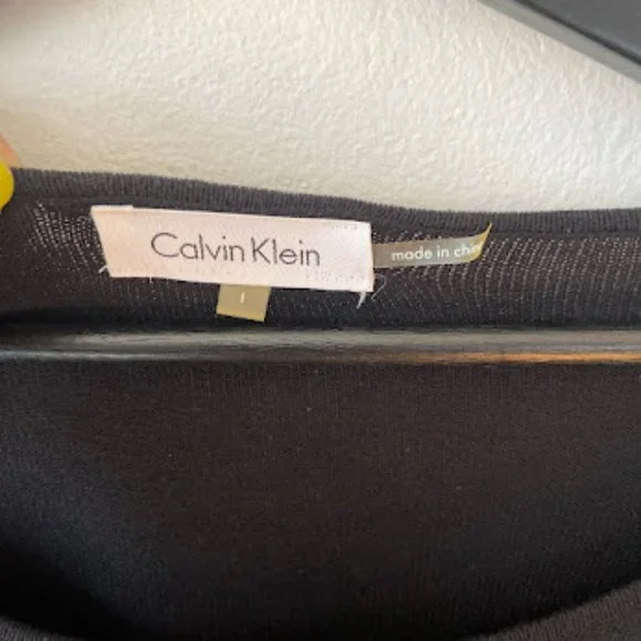 Calvin Klein Silk Blend Black Sweater - Picture 3 of 6